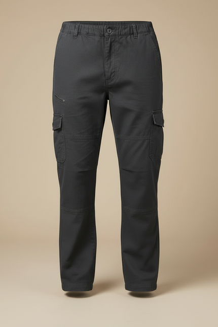 Pantalon Randonnée Gris Anthracite Cargo Ample Homme - Coton - vue 3