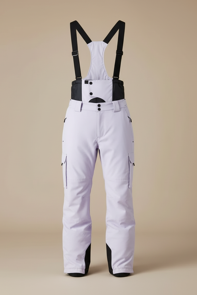 Pantalon Randonnée Violet Bretelles Imperméable Hiver Homme - Polyester - vue 3