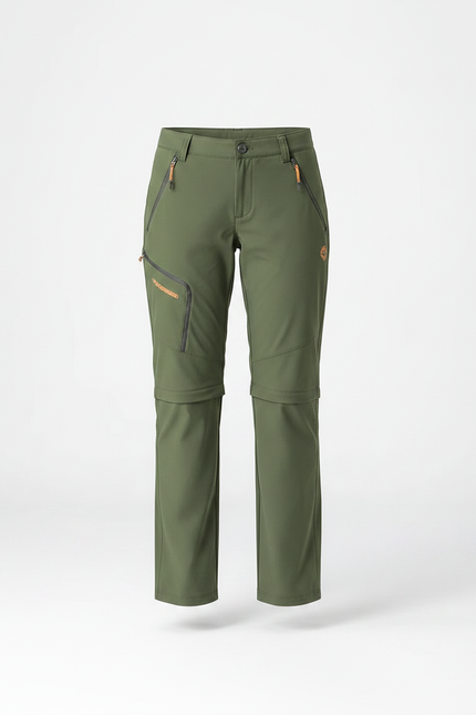 Pantalon Randonnée Convertible Kaki Enfant Léger - Polyester - vue 3
