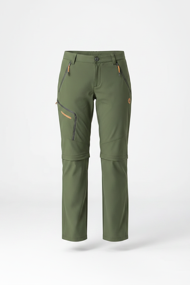 Pantalon Randonnée Convertible Kaki Enfant Léger - Polyester - vue 3