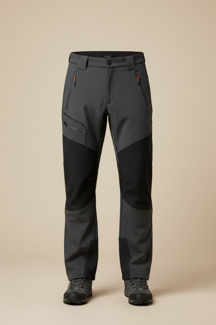 Pantalon Randonnée Homme Gris Renforcé Softshell Extensible Hiver - Polyester - vue 3