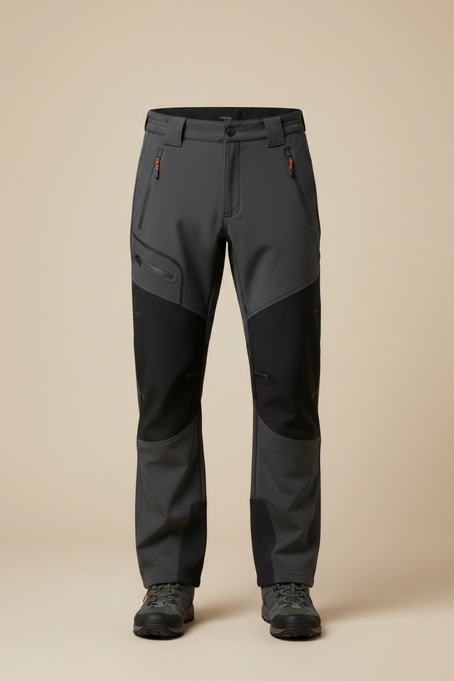 Pantalon Randonnée Homme Gris Renforcé Softshell Extensible Hiver - Polyester - vue 3