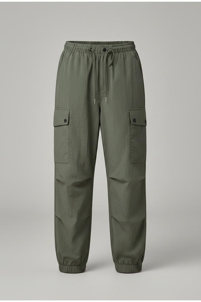 Pantalon Randonnée Vert Enfant Léger Cargo Élastiqué - Kaki Polyester - vue 3
