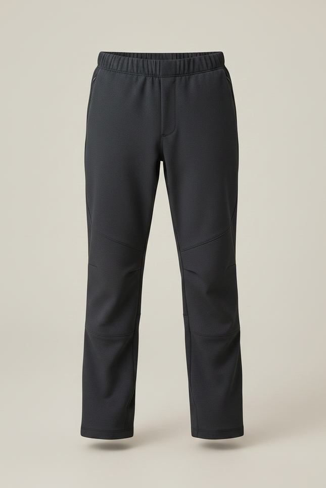 Pantalon Randonnée Enfant Gris Imperméable Élastique Doublé Polaire - Polyester - vue 3