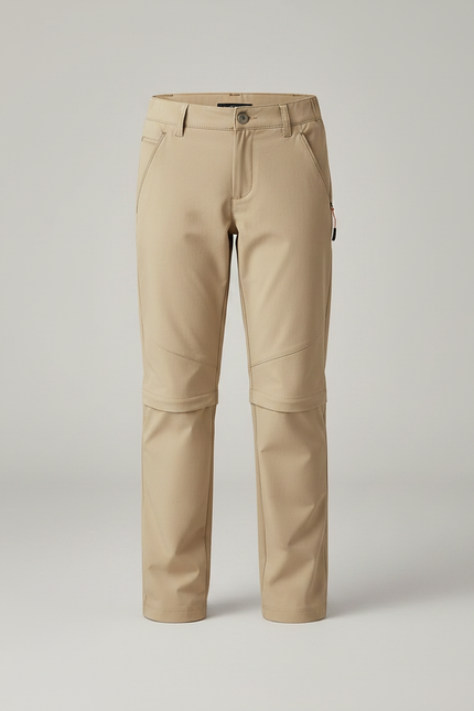 Pantalon Randonnée Beige Convertible Séchage Rapide Enfant - Polyester - vue 3
