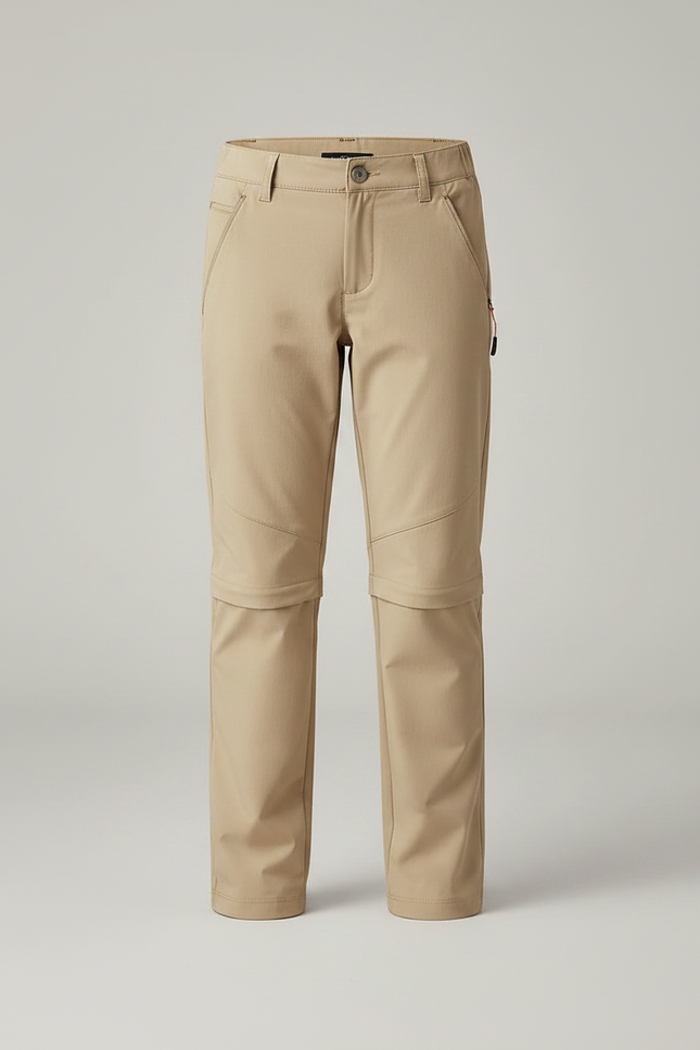 Pantalon Randonnée Beige Convertible Séchage Rapide Enfant - Polyester - vue 3