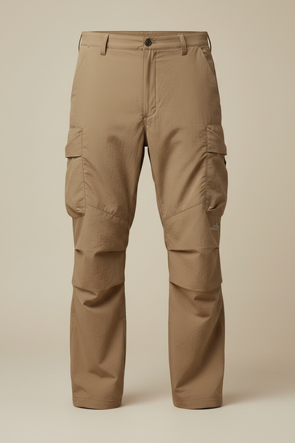 Pantalon Randonnée Kaki Cargo Ample Homme - Beige Polyester - vue 3