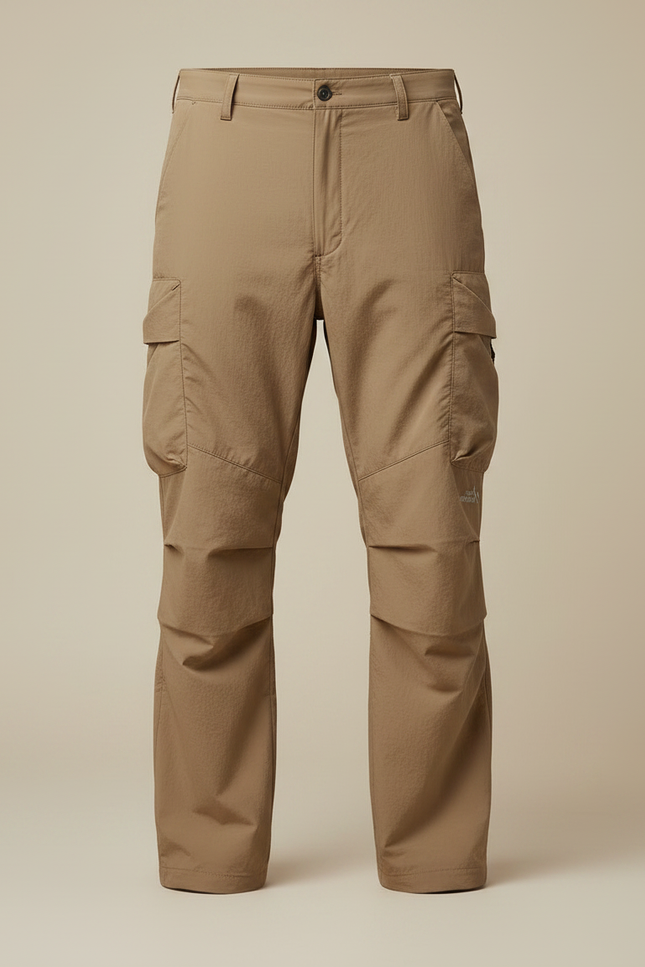 Pantalon Randonnée Kaki Cargo Ample Homme - Beige Polyester - vue 3