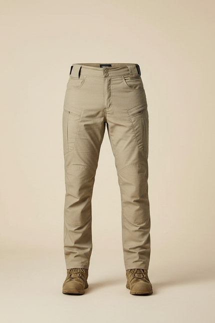 Pantalon Randonnée Beige Cargo Homme Tactique Multi-poches - Polyester - vue 3