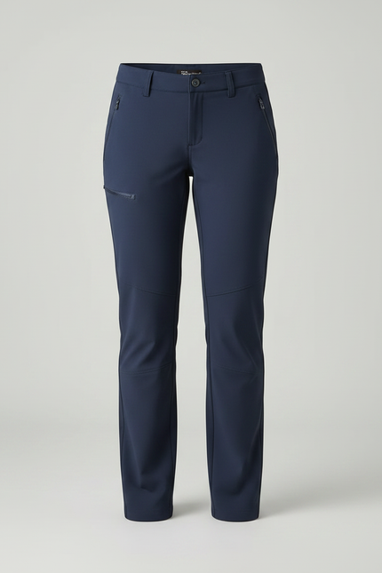 Pantalon Randonnée Femme Bleu Marine Stretch Coupe Droite - Polyester - vue 3
