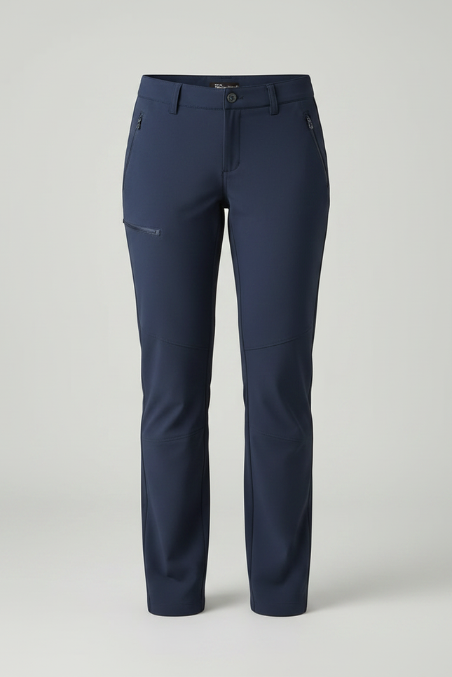 Pantalon Randonnée Femme Bleu Marine Stretch Coupe Droite - Polyester - vue 3