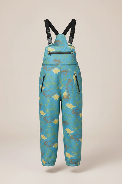 Pantalon Randonnée Turquoise Imperméable Motifs Dinosaures Enfant - Bleu Polyester - vue 3