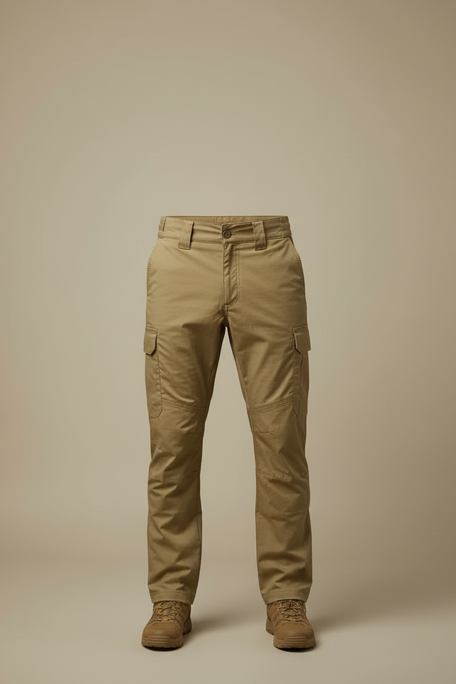 Pantalon Randonnée Kaki Cargo Tactique Résistant Homme - Toile - vue 3