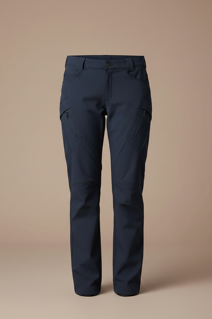Pantalon Randonnée Bleu Marine Cargo Femme Droit - Polyester - vue 3