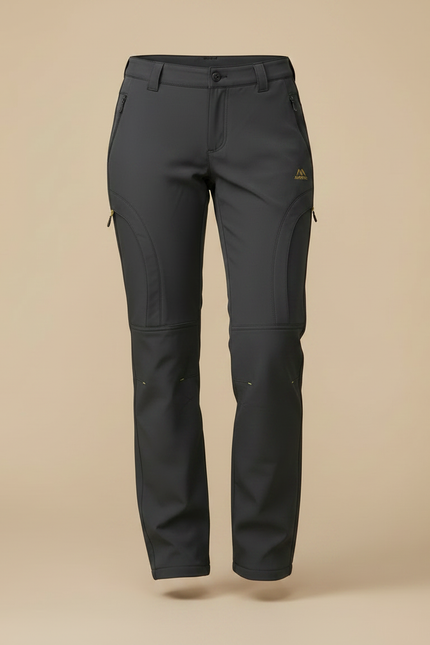 Pantalon Randonnée Femme Gris Coupe Droite Doublé Polaire - Polyester - vue 3