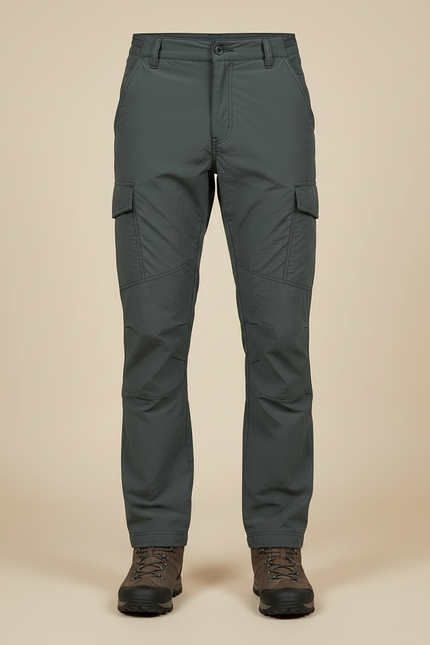 Pantalon Randonnée Déperlant - Kaki Polyester - vue 3