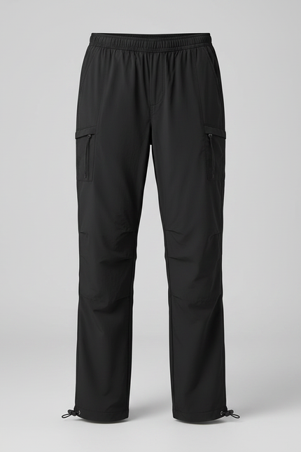 Pantalon Randonnée Noir Cargo Femme Fluide Décontracté - Polyester - vue 3
