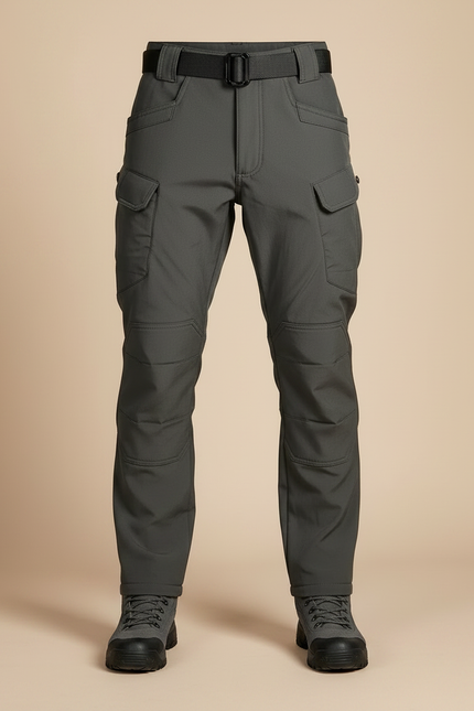 Pantalon Randonnée Gris Cargo Softshell Doublé Polaire Homme - Polyester - vue 3