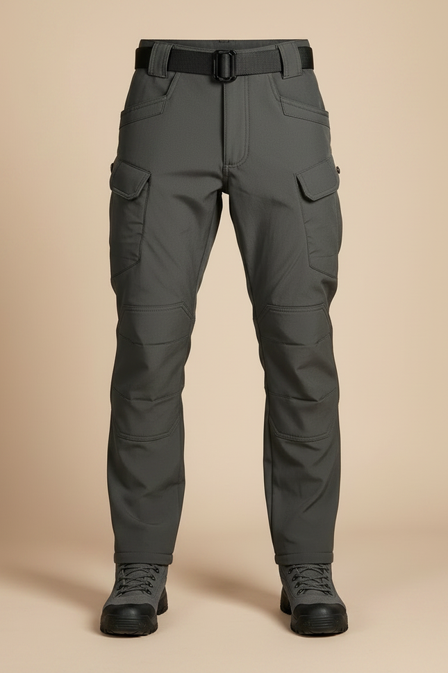 Pantalon Randonnée Gris Cargo Softshell Doublé Polaire Homme - Polyester - vue 3