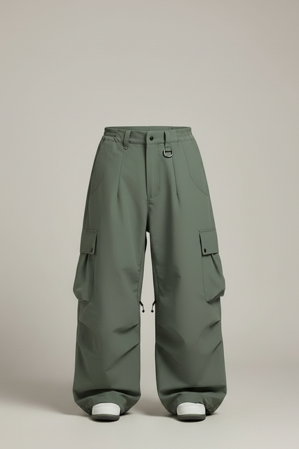 Pantalon Randonnée Vert Ample Cargo Étanche Homme - Kaki Polyester - vue 3