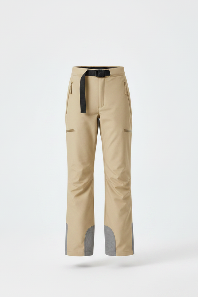 Pantalon Randonnée Beige Ceinturé Imperméable Enfant Hiver - Polyester - vue 3