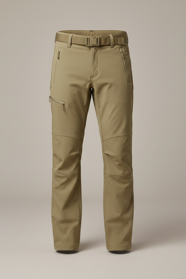 Pantalon Randonnée Kaki Softshell Homme Coupe Droite - Polyester - vue 3