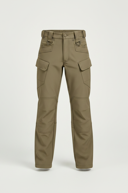 Pantalon Randonnée Kaki Cargo Enfant Renforcé - Polyester - vue 3