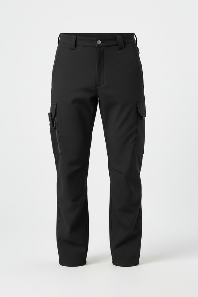 Pantalon Randonnée Noir Cargo Multipoches Homme Durable - Polyester - vue 3