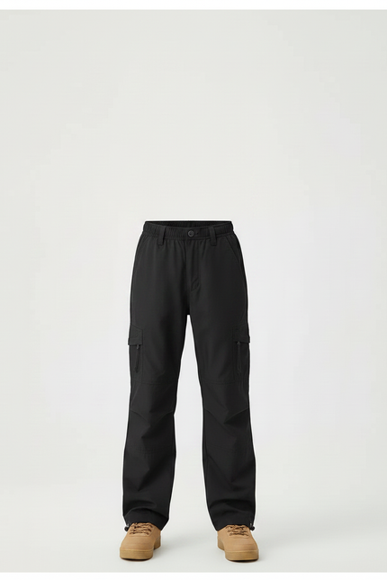 Pantalon Randonnée Noir Cargo Ample Décontracté Enfant - Polyester - vue 3