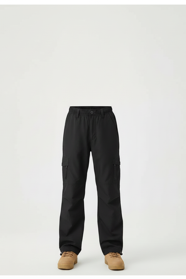 Pantalon Randonnée Noir Cargo Ample Décontracté Enfant - Polyester - vue 3