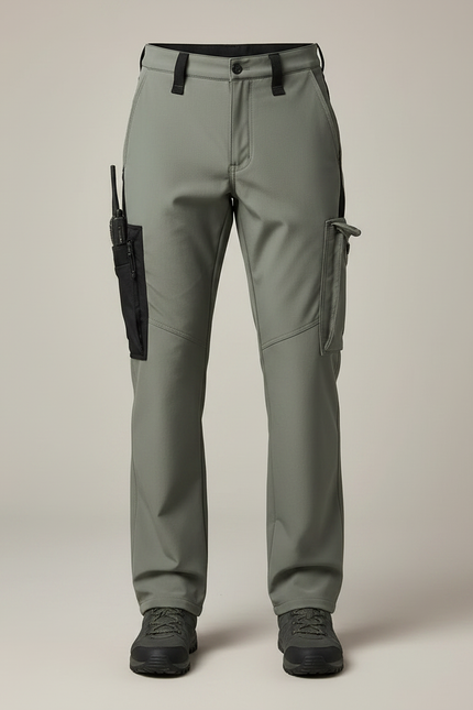 Pantalon Randonnée Homme Gris Cargo Tactique Imperméable - Kaki Polyester - vue 3