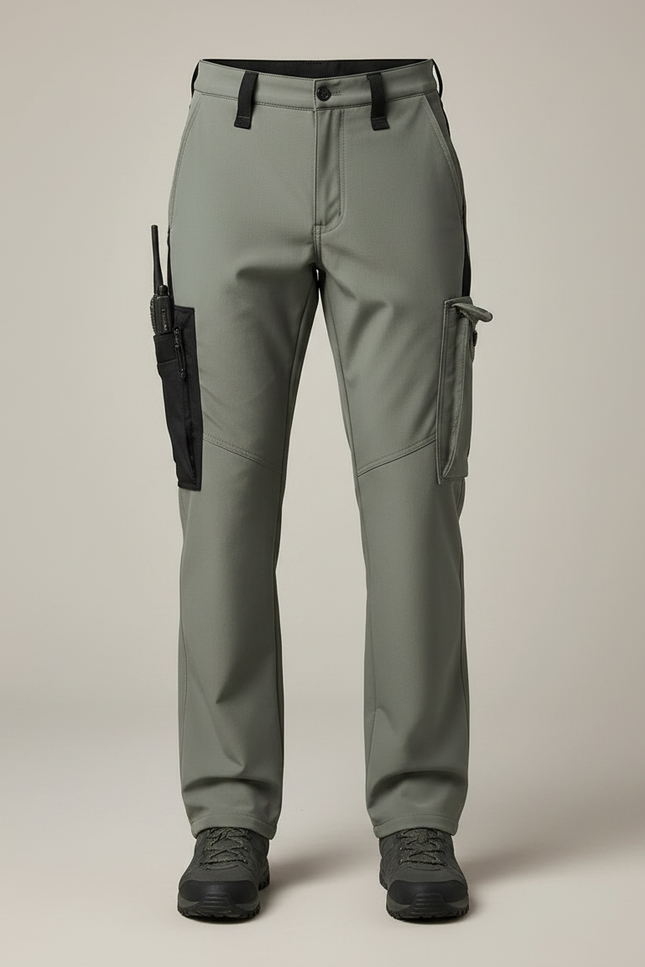 Pantalon Randonnée Homme Gris Cargo Tactique Imperméable - Kaki Polyester - vue 3