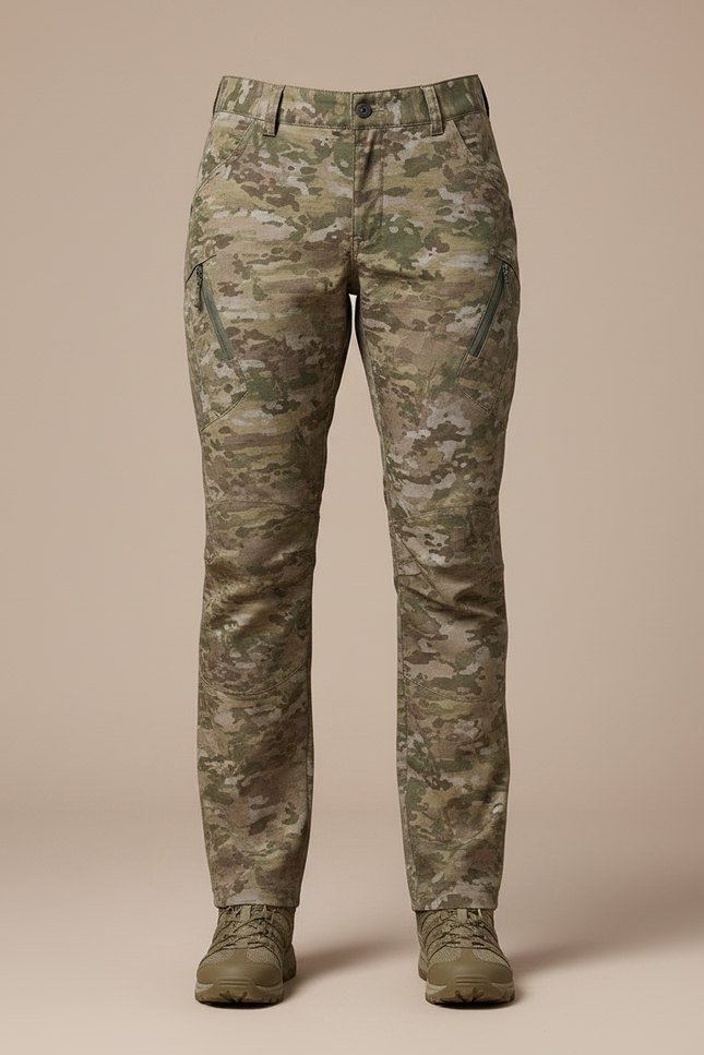 Pantalon Randonnée Camouflage Slim Fit Imperméable Femme - Multicolore Polyester - vue 3