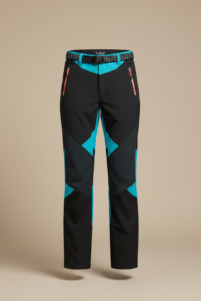 Pantalon Randonnée Noir Turquoise Softshell Épais Femme - Multicolore Polyester - vue 3