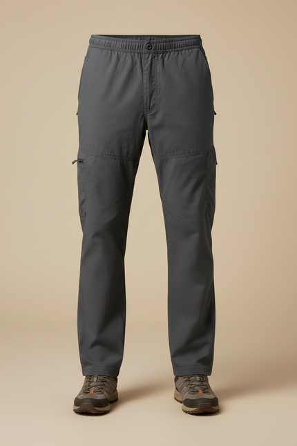 Pantalon Randonnée Gris Cargo Droit Décontracté Homme - Polyester - vue 3