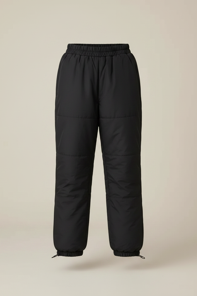 Pantalon Randonnée Noir Hiver Matelassé Enfant Chaud - Polyester - vue 3