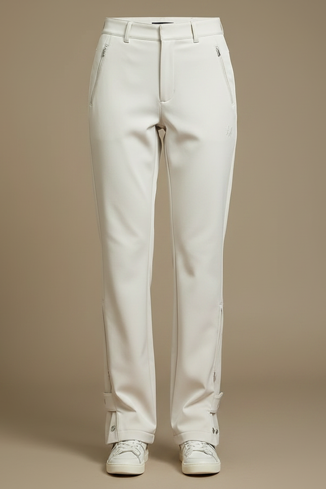 Pantalon Randonnée Beige Droit Imperméable Zippé Femme - Polyester - vue 3